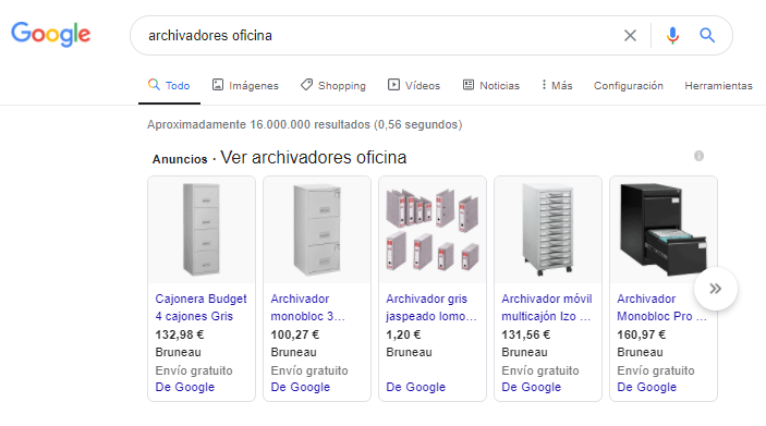 Anuncios de Google Shopping