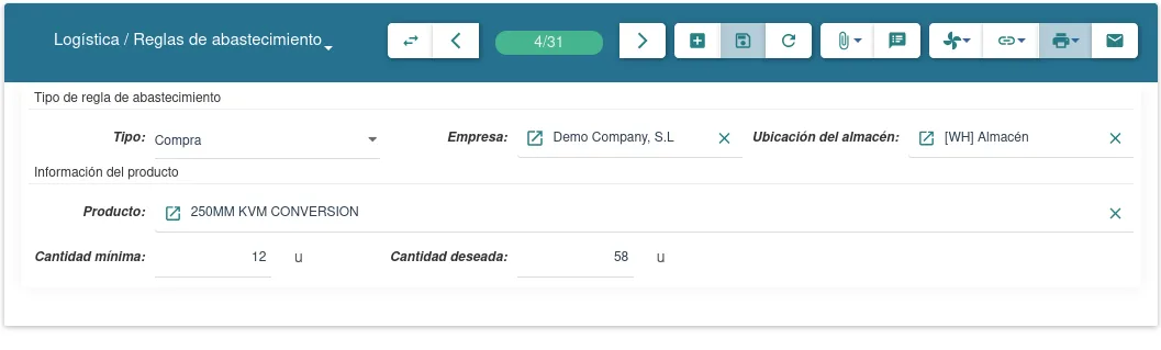 Captura Tryton_Reglas de abastecimiento_Compra