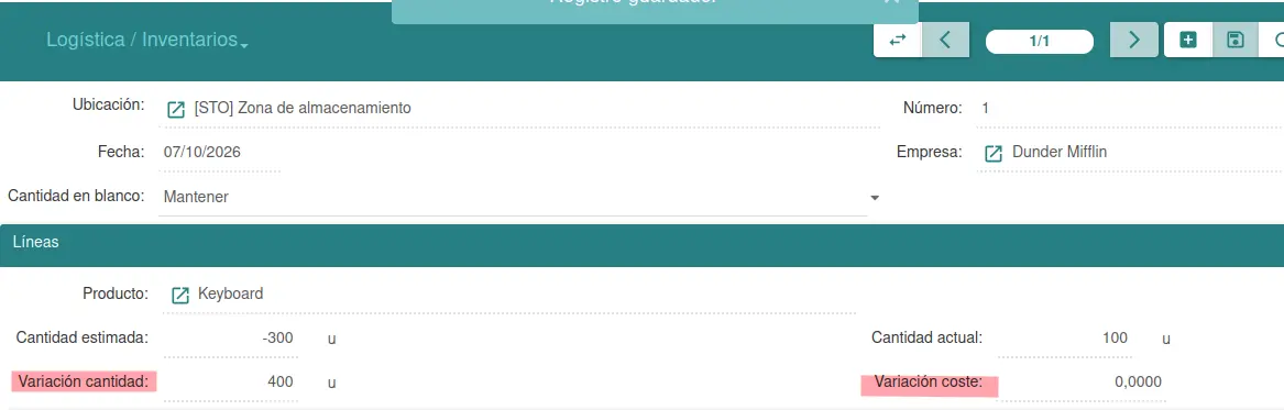 Almacén - detección de desviaciones - Tryton 8.2
